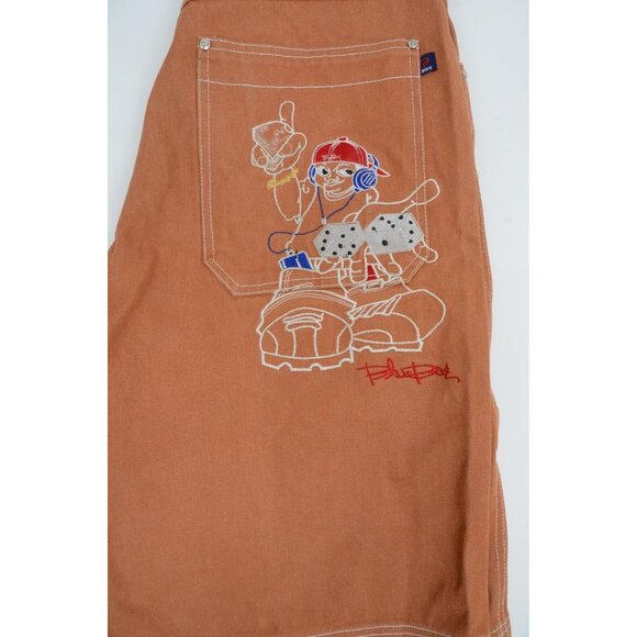 Rare! VTG 90s BLUEBOY Jean Shorts W34 L26 Skating Hip Hop Cartoon Graphic - Picture 12 of 14